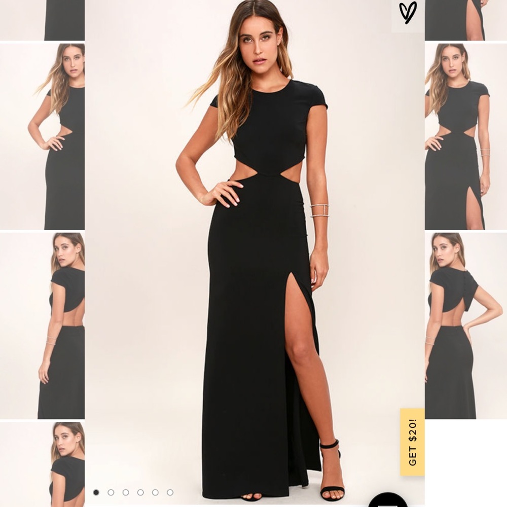 Lulus Conversation Piece Black Backless Maxi Dress